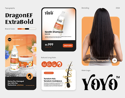 YOYO Cosmetics - Branding animation beauty branding cosmetic fashion haircare brand label design logo design new brand packaging social media post
