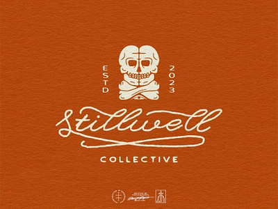 Stillwell Collective Logo System art nouveau brand design brand identity branding branding design hand drawn hand lettering identity design illustration lettering logo logo design script skull skulls tattoo typeface typography vintage visual identity