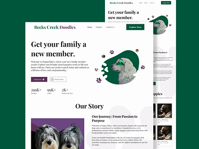 Landing Page Design For Puppies Adoption adoption branding design designer figma homepage landingpage logo modern puppies trend ui uiux userexperience userinterface viral webapp websitedesign webui wesbiteui