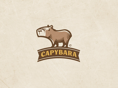 Capybara animal branding capybara cartoon design engraving guinea pig illustration jungle logo mascot pet river rodent vector zoo