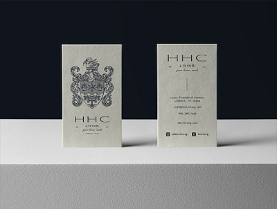 HHC Living Business Card Mockup brand design brand identity branding branding design business card business card design business cards business stationery coat of arms hand drawn identity design logo logo design luxury mockup stationary stationery stationery design vintage visual identity