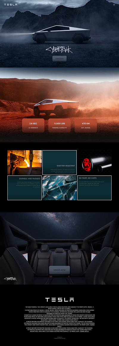 Landing Page branding cybertruck daily ui daily ui challange design logo ui ux