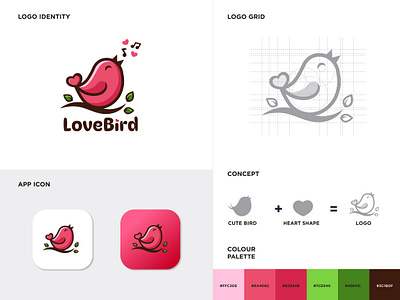 LoveBird Logo Design: From Concept to Icon logo inspiration