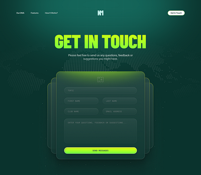 Get In Touch Page for Kickmetric ⚽️ contact get in touch ui ui design ux web design