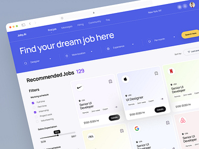 Joby.AI website design app design branding design find job future soft job job platform job search job web logo minimal responsive ui user experience user interface ux webdesign