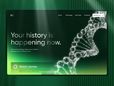 UrTree - DNA website landing page 3d clean design dna glass gradient green header health interface landing page medical minimal modern ui ux web web design website