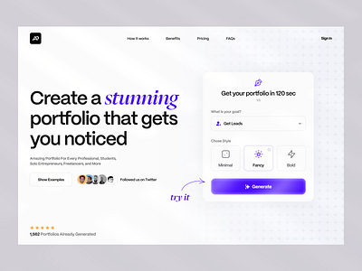 SaaS Landing Page - Hero Section ai ai design ai website constructor landing page ml saas design