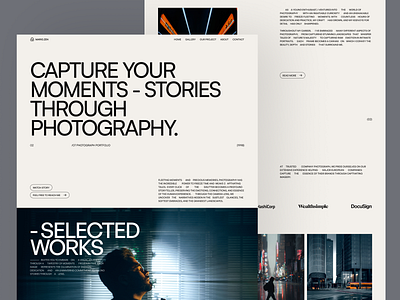 Mario Zen - Portfolio Photography Landing Page clean company industry landing page minimalist photography portfolio portfolio photography typography ui web design