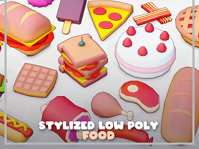 Stylized Low Poly Food 3d 3dmodeling b3d blender blender3d illustration low poly lowpoly