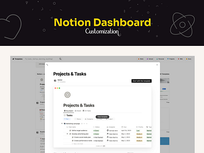 Professional Notion Dashboard UI Design abdullah al fahim branding graphic design illustration notion dashboard ui