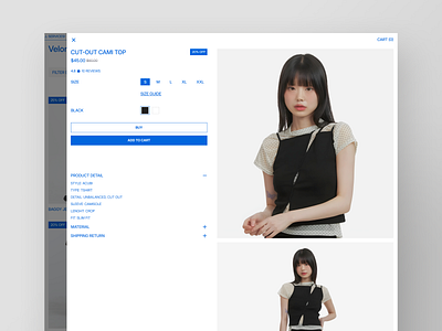 Velora - Fashion E-commerce Detail Page acubi brutalism clean e commerce fashion fashion brutalism website fashion landing page fashion website korean style landing page modern style ui ui design ux web web design website y2k