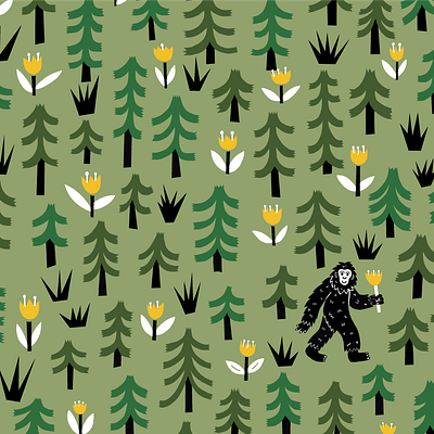 I spy Bigfoot animals bigfoot forest illustration outdoors sasquatch woods yeti