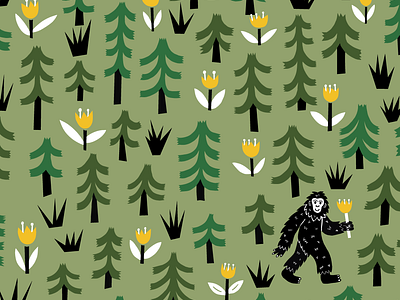 I spy Bigfoot animals bigfoot forest illustration outdoors sasquatch woods yeti