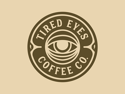 Tired Eyes Badge 1 badge brand identity branding coffee coffee co design eye graphic design identity illustration logo mark tired visual identity
