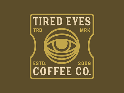 Tired Eyes Label brand identity branding coffee coffee co design eye graphic design identity illustration logo mark tired