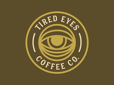 Tired Eyes Circle Badge badge brand identity branding circle coffee coffee co design eye graphic design identity illustration logo mark tired visual identity