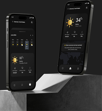 UI Design: Weather Forecast Mobile Application animation ui