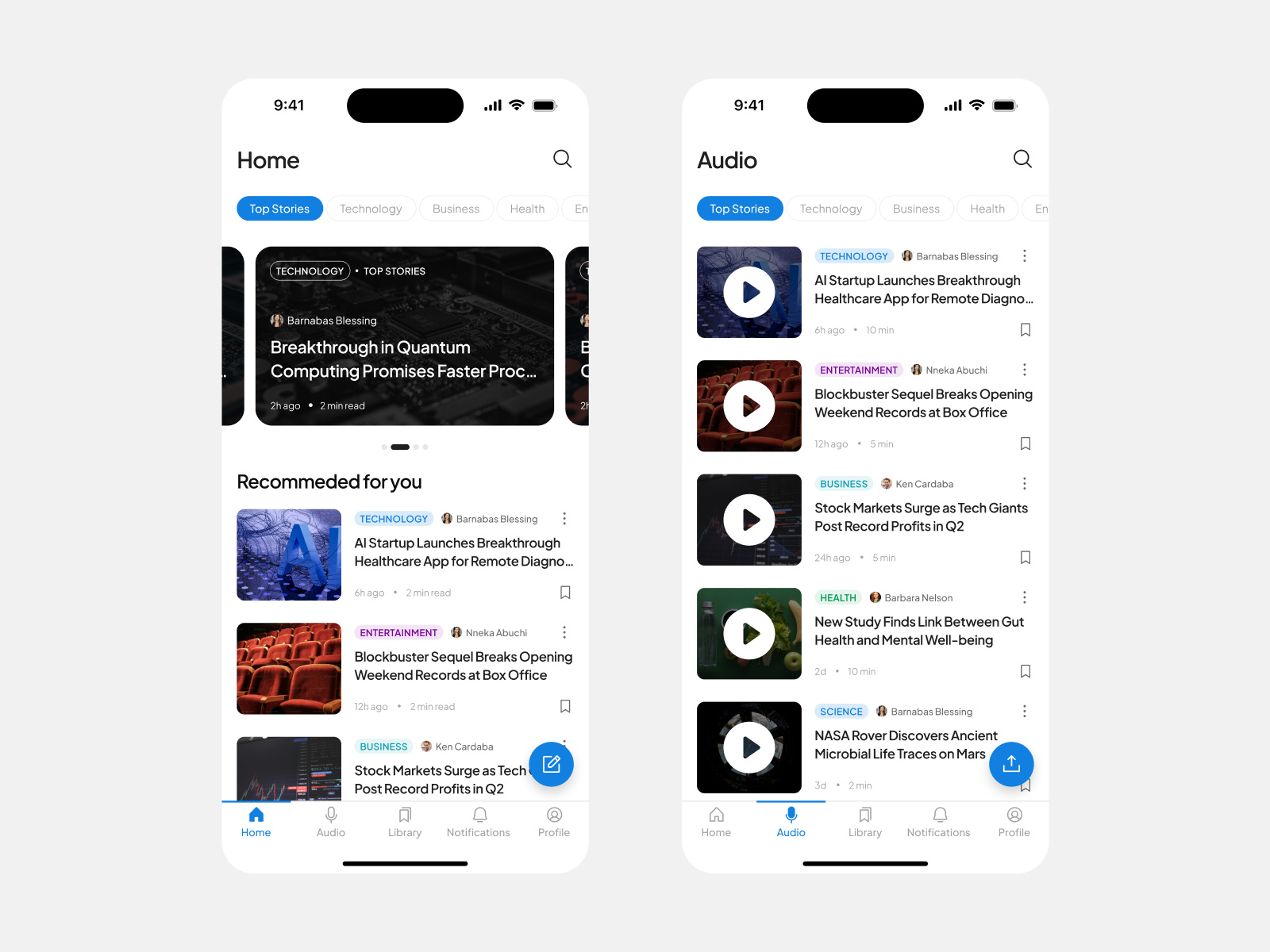 News App appui audionews design news newsapp podnews productdesign typography ui uidesign ux