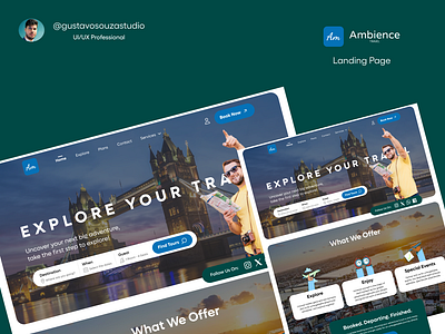 Travel Agency Web Design UI/UX Landing Page adobe xd branding design figma graphic design illustration landing page prototyping travel travel agency trip ui ui design uiux uiux design ux ux design web design