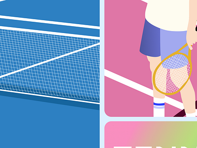 Let's play tennis 🎾 Illustration blue dailyui dailyuichallenge design figma gradient green illustration open to work pink tennis uxui webdesign