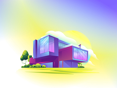 Perspective Building | Illustration building colorful design digital art girl illustration gradient color graphic design illustration illustrator inspiration landing page illustration neon color illustration perspective ui illustration universal design vector vector graphics vibrant color illustration