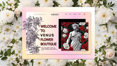 Flower shop Home page 3d animation branding flower graphic design interface landingpage logo motion graphics shop ui ux venus