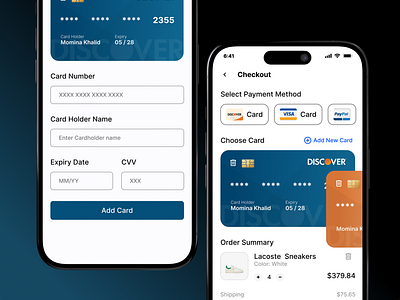 DISCOVER - Credit Card Checkout atm card discover credit card credit card checkout iphone 15 minimalistic design ui design user interface ux uxui design