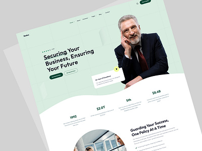 Business Insurance agency website banner business insurance creative website design finance insurance insurance landing page trending uiux web