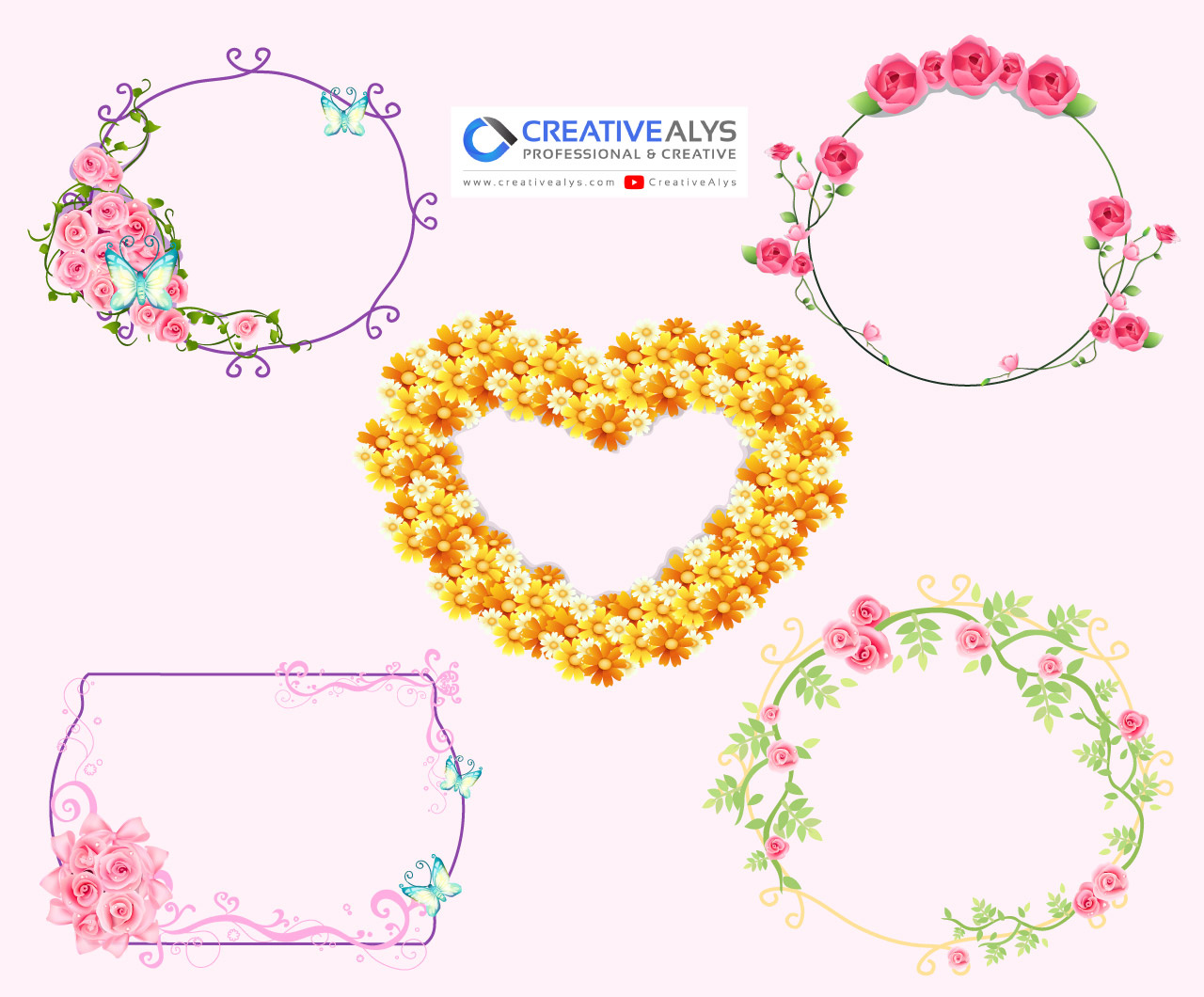 5 Free Vector Floral Frames to Download for Your Designs by Abid Ali on ...