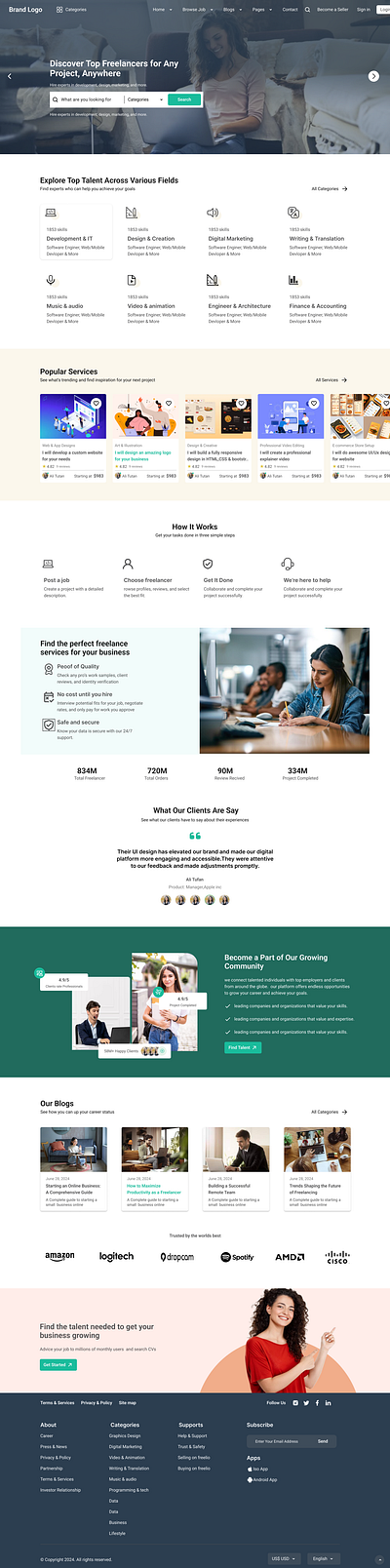 Job landing page