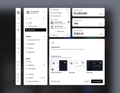 Side Navigation and Modals for a SaaS Dashboard app dashboard design design process modals saasa ui uiux design ux web app website