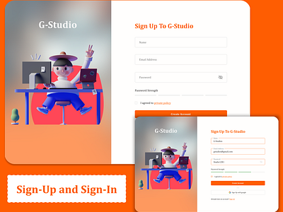 Sign-Up and Sign-In page design | UI/UX Design design figma login section ui uidesign ux uxdesign uxuidesign