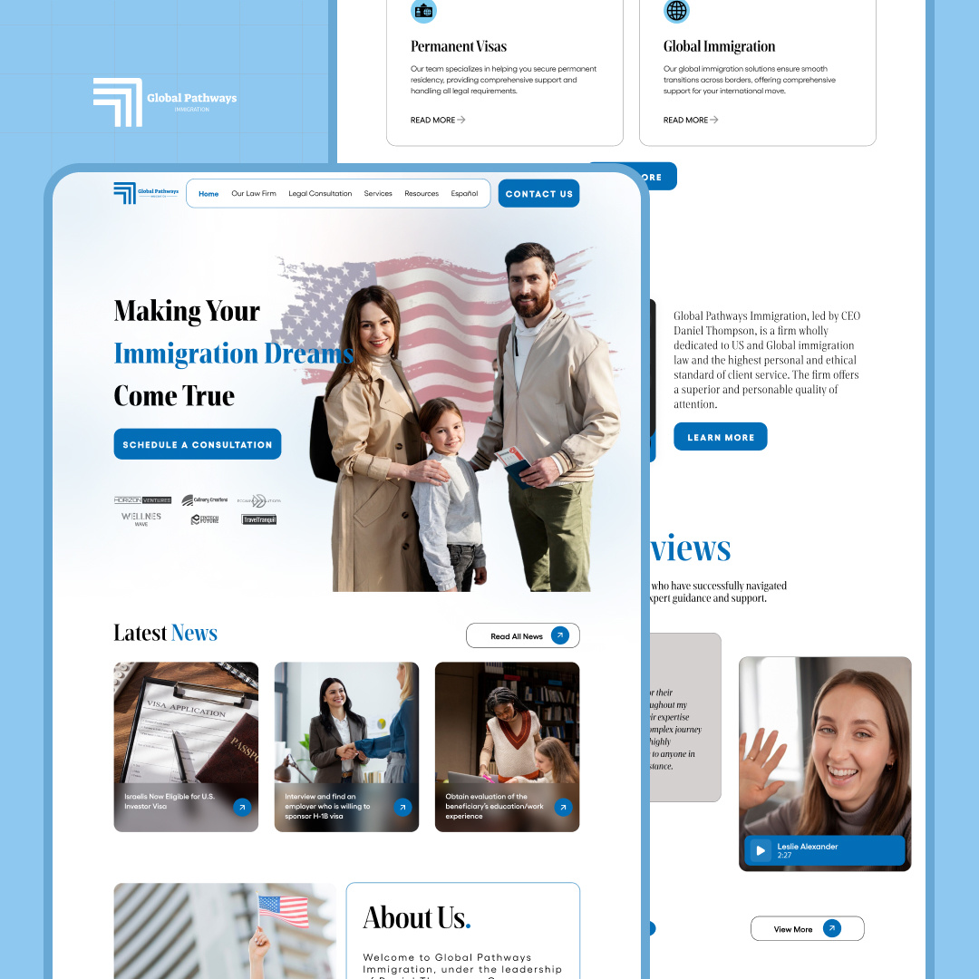 Immigration Firm Website UI/UX Landing Page by Gustavo Souza Studio on ...