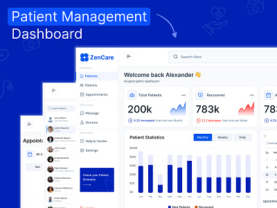 Patients Management Dashboard doctor doctor appointment hospital managment app patient managment task managment