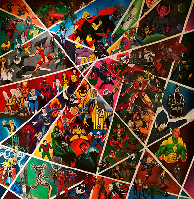 Mural | Marvel acrylics avengers captain america comics fantastic four guardians of the galaxy illustration iron man marvel marvel comics mural painting x men