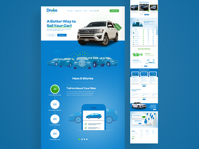 Driveo Landing Page Design | Sell Your Car with Ease 🚗✨ high quality design