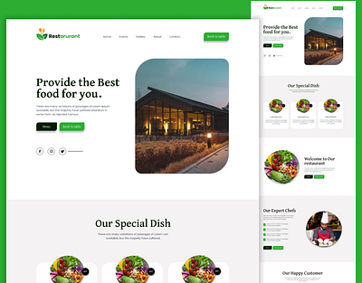 Restaurant Website Landing Page design figma resturent ui uidesign uxdesign website