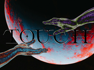 Cosmic Touch: 3D Art Exploration 3d animation art branding cosmos design graphic design ill illustration motion graphics typography ui