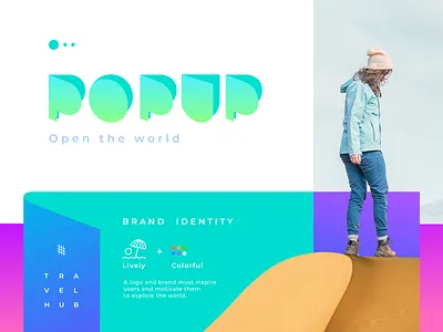 Popup brand brand identity brandbook branding concept design graphic design green illustration logo logomark trademark travel visual web website