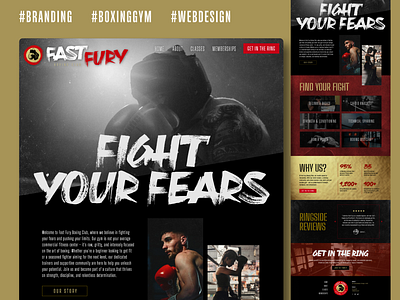 Boxing Gym Website Template boxing branding design edgy fitness gold gritty gym mma showit template webdesign website