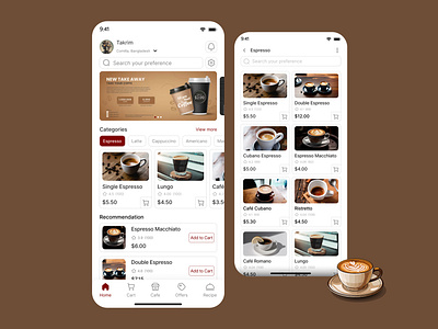 Coffee App UI app app design coffee coffee app coffee app ui coffee ui design mobile app ui ui design ui ux