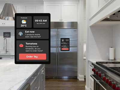 Smart Fridge Interface | Daily UI Challenge #83 iot smart fridge ui ui design