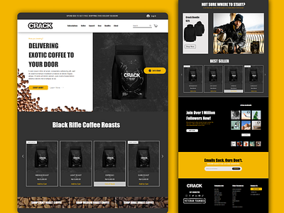 Crack - Exotic Coffee Landing Page Design crack coffee