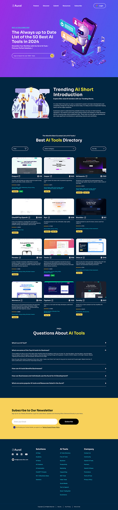 Ai Tool Landing Page ai ai landing page ai tool landing page ai tools ai website homepage landing page web design website