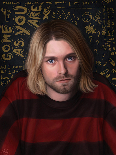 Kurt Cobain fanart illustration kurtcobain nirvana procreate