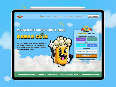 BEER - Meme Coin Landing Page crypto meme coin landing page design meme coin meme coin landing page ui ux