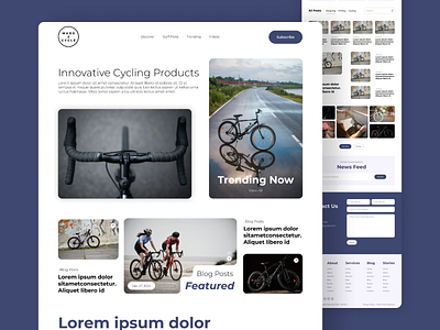 Stylish Landing Page for Made2Cycle - Cycling Products Blog web design inspiration