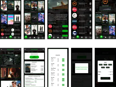 MoviePlex: all-in-one app/website for movie theaters. app design figma mockups movie prototype research ui user study ux website