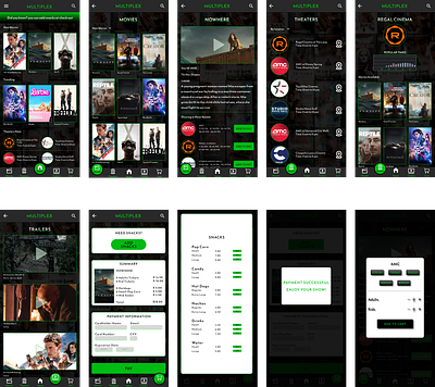 MoviePlex: all-in-one app/website for movie theaters. app design figma mockups movie prototype research ui user study ux website