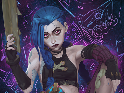 Jinx arcane art fanart jinx procreate